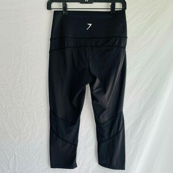 Gymshark Leggings High Waist Crop Dry Moisture Management Black Size Small - Picture 4 of 7